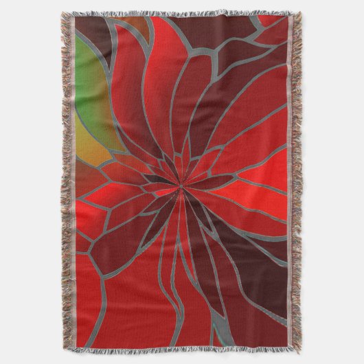 Abstract Poinsettia Deken (Voorkant Verticaal)