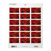 Abstract Poinsettia Etiket (Full Sheet)