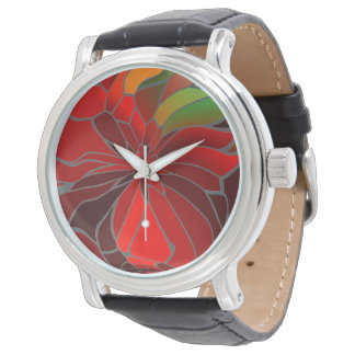 Abstract Poinsettia Horloge