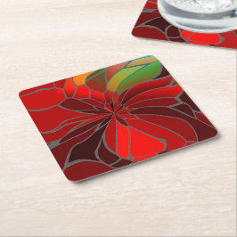 Abstract Poinsettia Kartonnen Onderzetters
