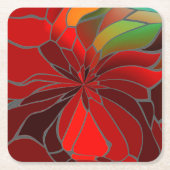 Abstract Poinsettia Kartonnen Onderzetters (Voorkant)