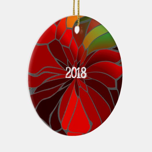 Abstract Poinsettia Keramisch Ornament (Rechts)