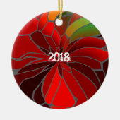 Abstract Poinsettia Keramisch Ornament (Voorkant)
