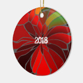 Abstract Poinsettia Keramisch Ornament (Links)