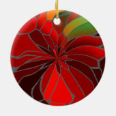 Abstract Poinsettia Keramisch Ornament (Achterkant)