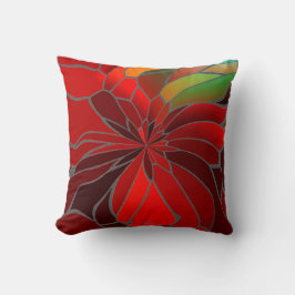Abstract Poinsettia Kussen