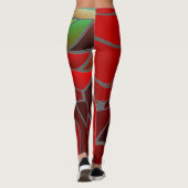 Abstract Poinsettia Leggings (Achterkant)