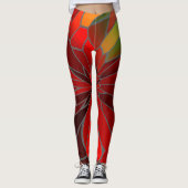 Abstract Poinsettia Leggings (Voorkant)
