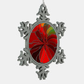 Abstract Poinsettia Tin Sneeuwvlok Ornament (Links)