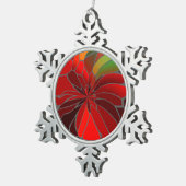 Abstract Poinsettia Tin Sneeuwvlok Ornament (Rechts)