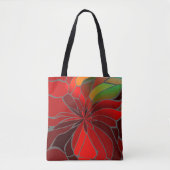 Abstract Poinsettia Tote Bag (Voorkant)