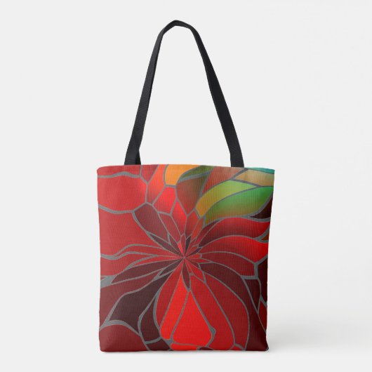 Abstract Poinsettia Tote Bag (Achterkant)