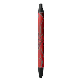 Abstract Poinsettia Zwarte Inkt Pen