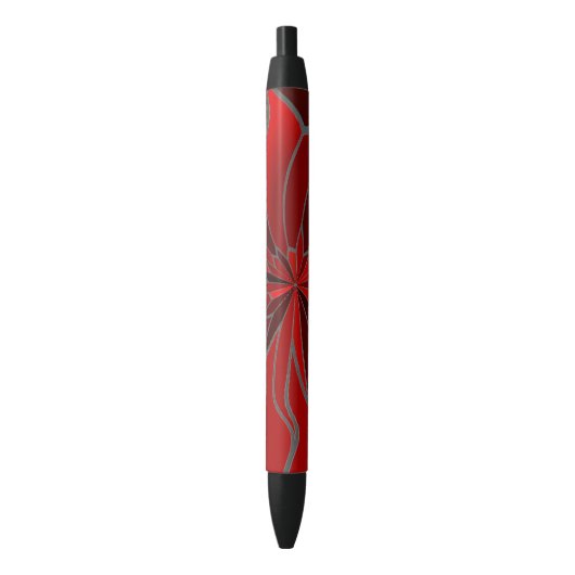 Abstract Poinsettia Zwarte Inkt Pen (Voorkant Verticaal)