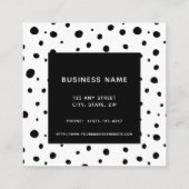 Abstract poka Dot Modern Minimal Zwart Wit Vierkante Visitekaartje (Achterkant)