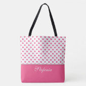 Abstract poka stipt roze modern design. tote bag (Voorkant)