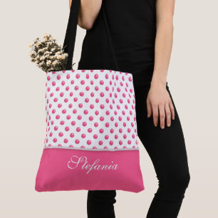 Abstract poka stipt roze modern design. tote bag