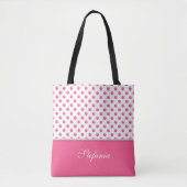Abstract poka stipt roze modern design. tote bag (Voorkant)