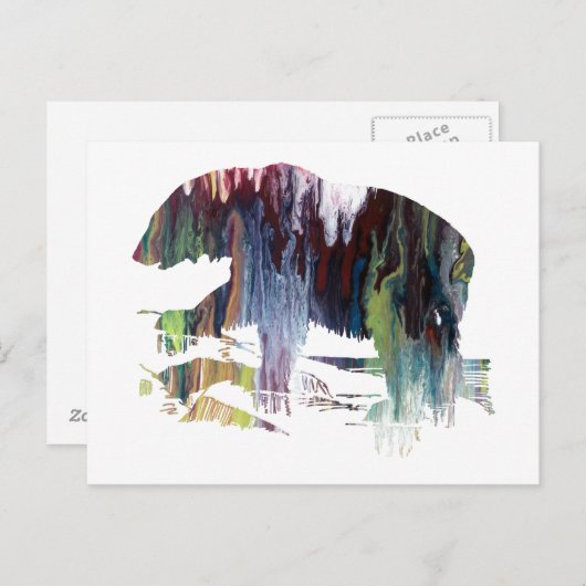 Abstract polair beer silhouet briefkaart (Voorkant / Achterkant)