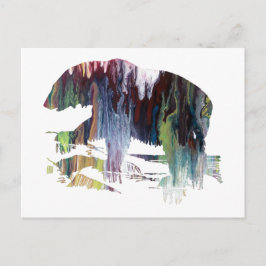 Abstract polair beer silhouet briefkaart