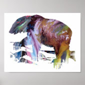 Abstract polair beer silhouet poster (Voorkant)