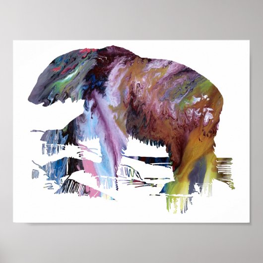 Abstract polair beer silhouet poster (Voorkant)