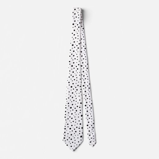 Abstract Polka Dot BlackWhite Pattern Stropdas (Voorkant)