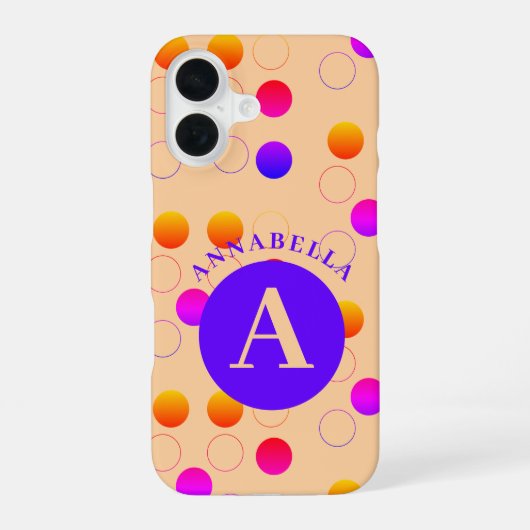 Abstract Polka Dots Pattern iPhone 16 Hoesje (Achterkant)