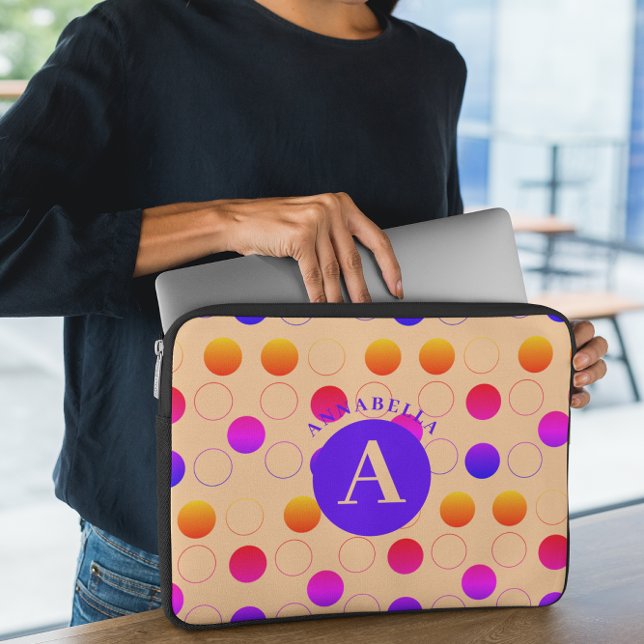 Abstract Polka Dots Pattern Laptop Sleeve (Creator heeft geüpload)