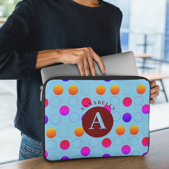 Abstract Polka Dots Pattern Laptop Sleeve (Creator heeft geüpload)