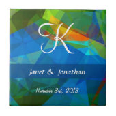 Abstract polygons 39 monogram tegeltje (Voorkant)