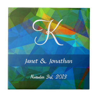 Abstract polygons 39 monogram tegeltje