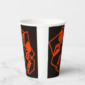 Abstract, pompoen gezichten op zwart, Halloween Papieren Bekers (Rechts)