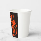 Abstract, pompoen gezichten op zwart, Halloween Papieren Bekers (Links)