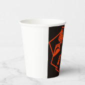 Abstract, pompoen gezichten op zwart, Halloween Papieren Bekers (Rechts)