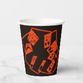 Abstract, pompoen gezichten op zwart, Halloween Papieren Bekers (Voorkant)