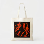 Abstract, pompoen gezichten op zwart, Halloween Tote Bag (Voorkant)