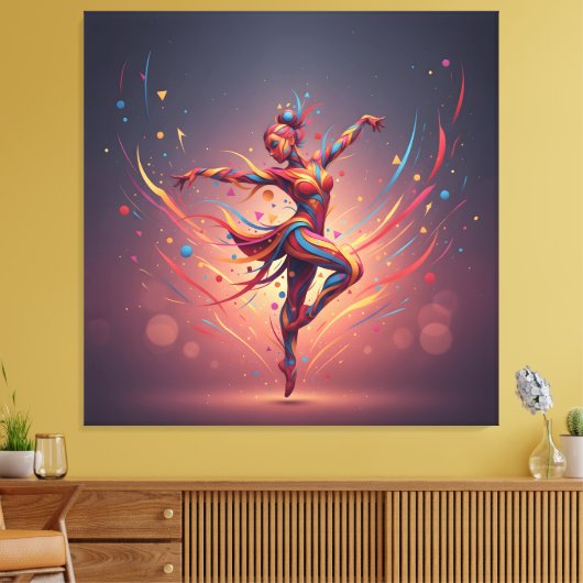 Abstract Pop Art Dancer  Canvas Afdruk (Insitu (Woonkamer))