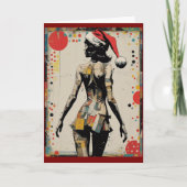 Abstract Pop Art Woman Christmas Card Custom Kaart (Voorkant)