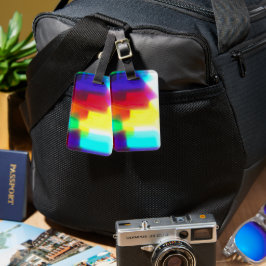 Abstract Popart Primary Rainbow Bagagelabel