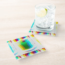 Abstract Popart Primary Rainbow Drink Onderzetter Glazen Onderzetter
