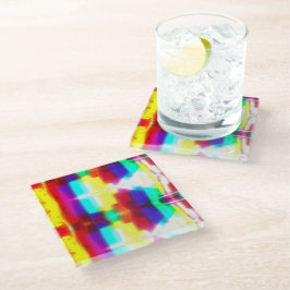 Abstract Popart Primary Rainbow Onderzetter Glazen Onderzetter