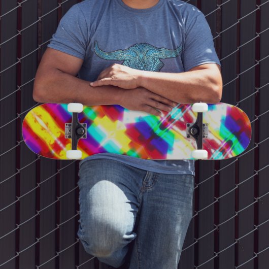 Abstract Popart Primary Rainbow Skateboard (Buiten 3)
