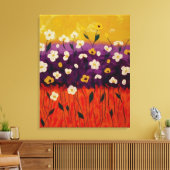 "Abstract Poppies 2" van Linda Powell~Canvas Canvas Afdruk (Insitu (Woonkamer))