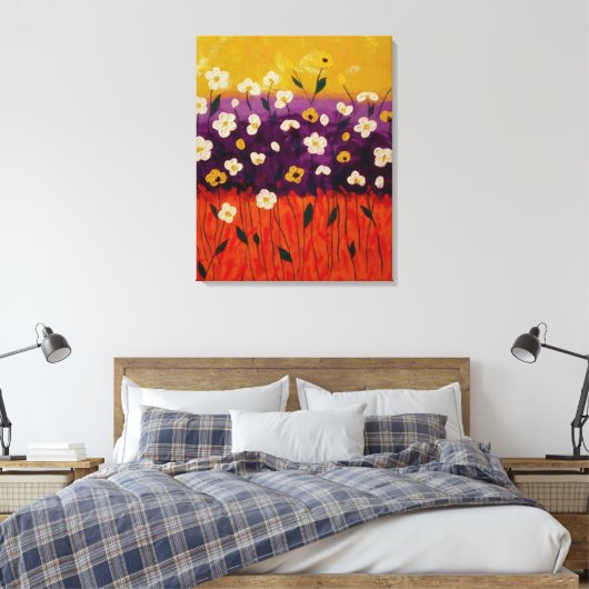 "Abstract Poppies 2" van Linda Powell~Canvas Canvas Afdruk (Insitu (Slaapkamer))