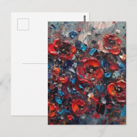 Abstract Poppies schilderen Briefkaart (Voorkant / Achterkant)