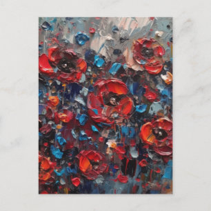 Abstract Poppies schilderen Briefkaart