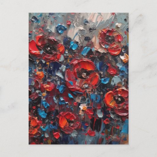 Abstract Poppies schilderen Briefkaart (Voorkant)