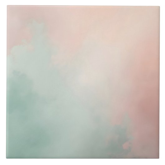 Abstract Populaire Blush Roze Mint Collectie Tegeltje (Voorkant)