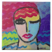Abstract Portrait of a Red Head Tegeltje (Voorkant)